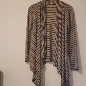 Womens Diamond Striped TMerakhin Cardigan Size S Long Sleeve Casual Flowy